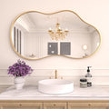 WEER Irregular Wall Mirror, 20x36 inch Gold Asymmetrical Mirror Wall Mounted by WEER