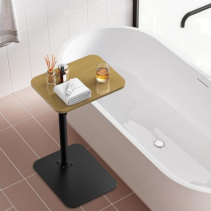Side Table Sofa Tray for Couch Heavy Metal Base Swivel/Adjustable Height - Image 5