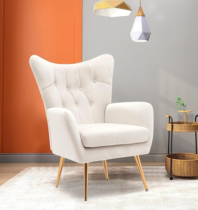 Container Furniture Direct Modern Chic Mid-Century Velvet Accent Armchair by ContainerDirect