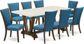 East West Furniture V727VE721-9 9 Piece Dining Set Includes a Rectangle Dining by EastWestFurniture