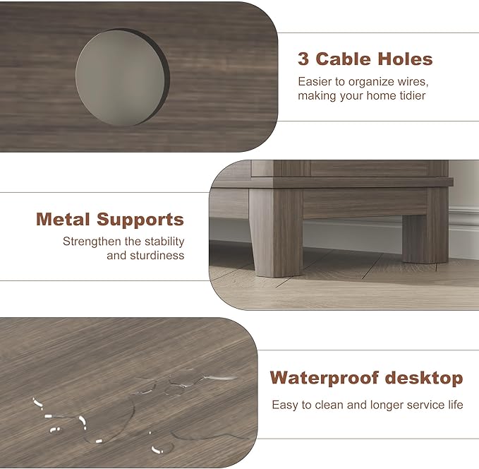 GarveeHome TV Stand for 63 in, Entertainment Center - Image 3