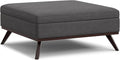 SIMPLIHOME Owen 40 inch Wide Mid Century Modern Square XL Coffee Table Storage by SimpliHome