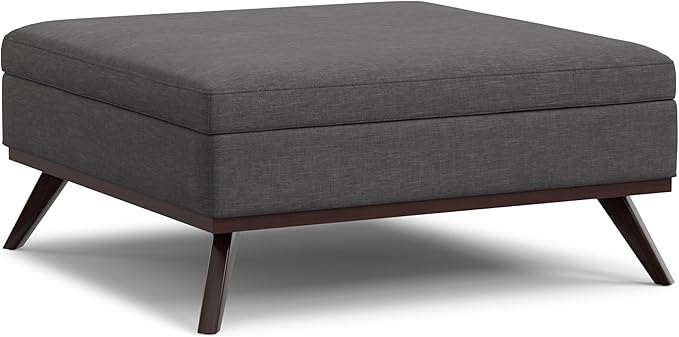 SIMPLIHOME Owen 40 inch Wide Mid Century Modern Square XL Coffee Table Storage by SimpliHome