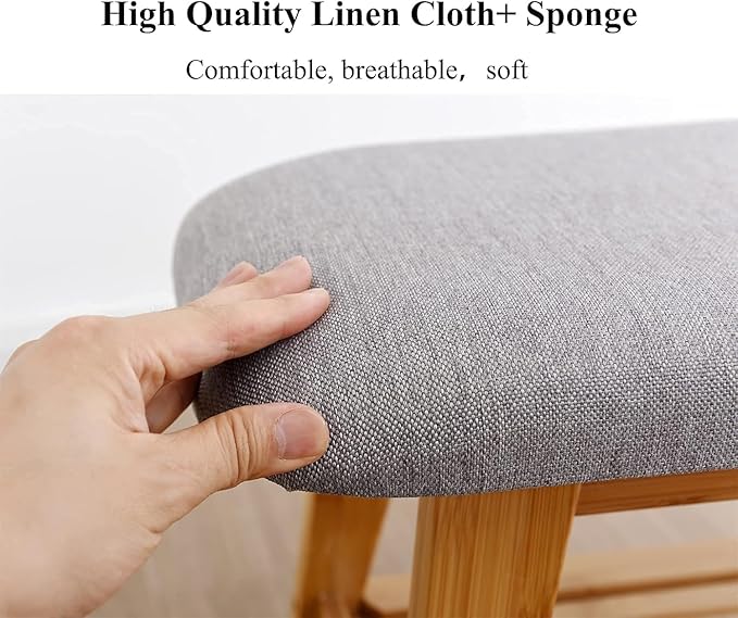 Bamboo Shoe Bench, Entryway Bench, 2 Tier Shoe Rack Bench - Image 5