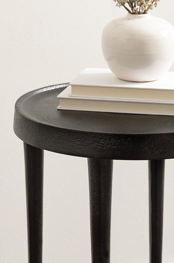 Kate and Laurel Rava Modern Metal Round Side Table, Cast Aluminum Accent Table - Image 5