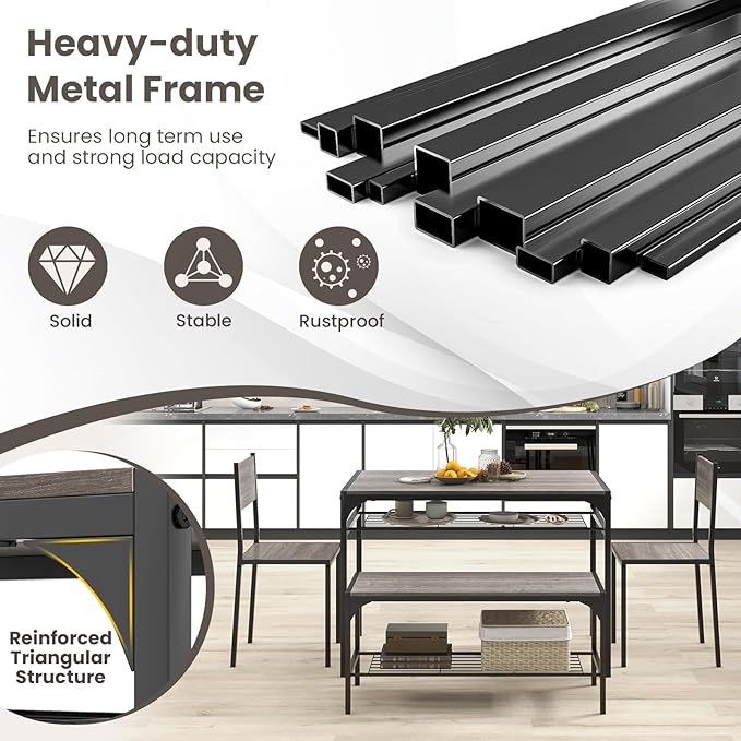 Giantex Dining Table Set for 4, Kitchen Table - Image 5