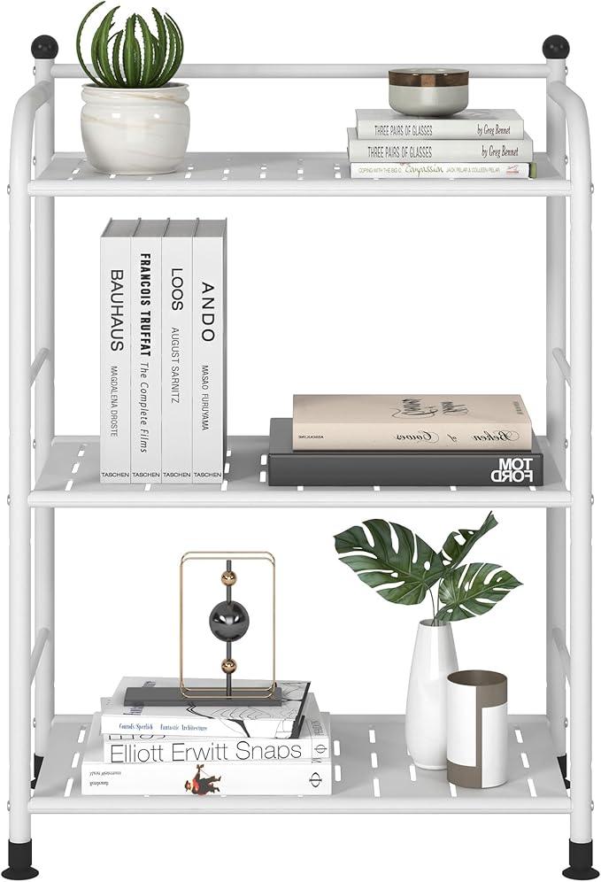 3 Tier Bathroom Storage Open Shelf Unit, Free-Standing Matte Metal Corner Rack - Image 6