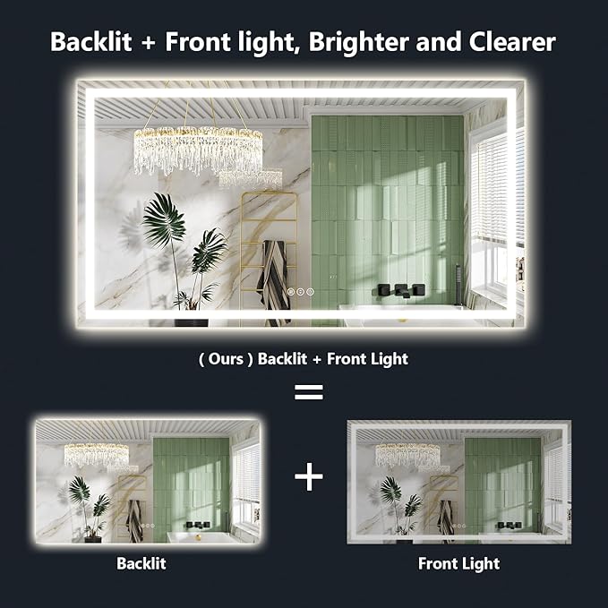 84x40 Inch LED Bathroom Mirror - Image 2