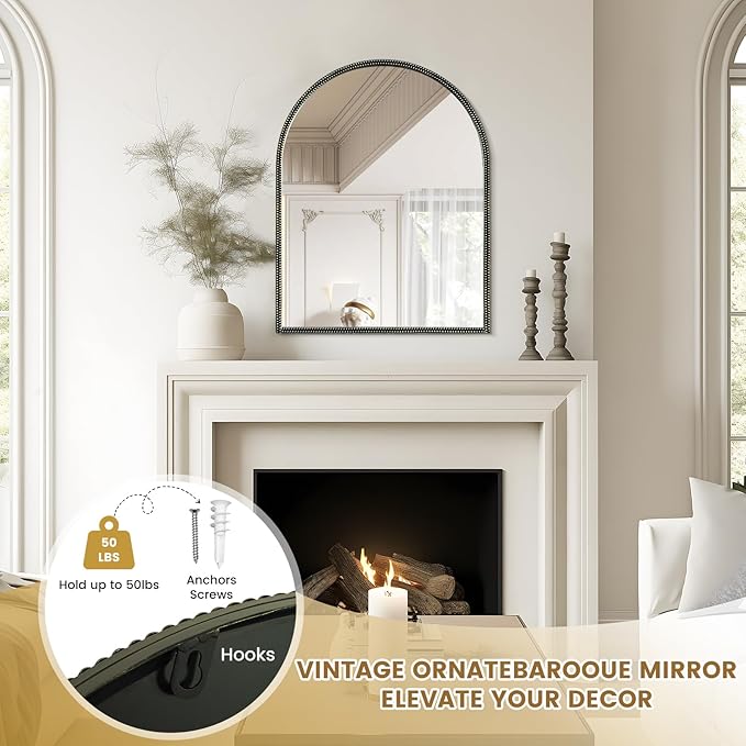 WallBeyond Black Vintage Mirror - Image 6