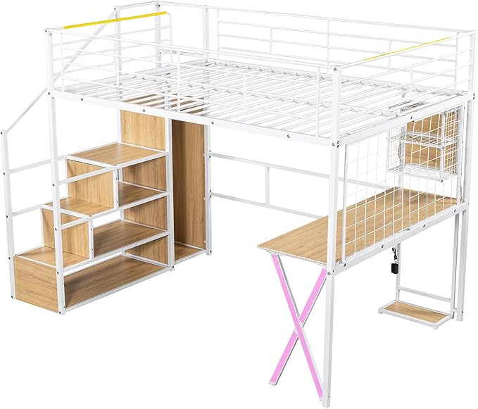 Merax Full Size Metal Loft Bed - Image 7