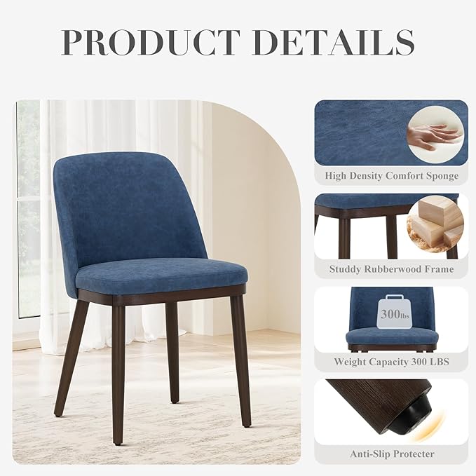 COLAMY Upholstered Dining Chairs Set of 4, Modern Kitchen Chairs - Image 3