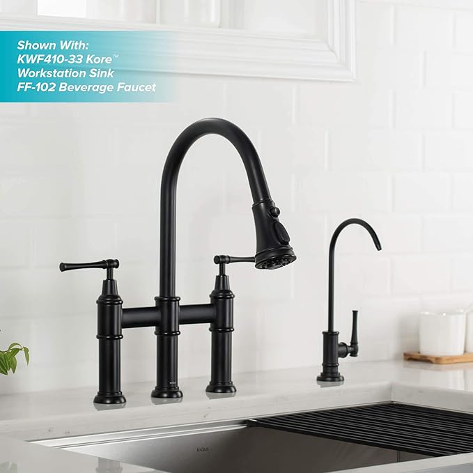 KRAUS Allyn Transitional Bridge Kitchen Faucet - Image 10