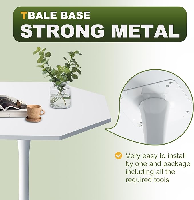 Dining Table for 2-4, 31.5" Kitchen Table Space Saving, Modern Tables for - Image 7
