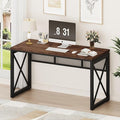 BON AUGURE Farmhouse Computer Desk, Modern Industrial Home Office Desks by BONAUGURE