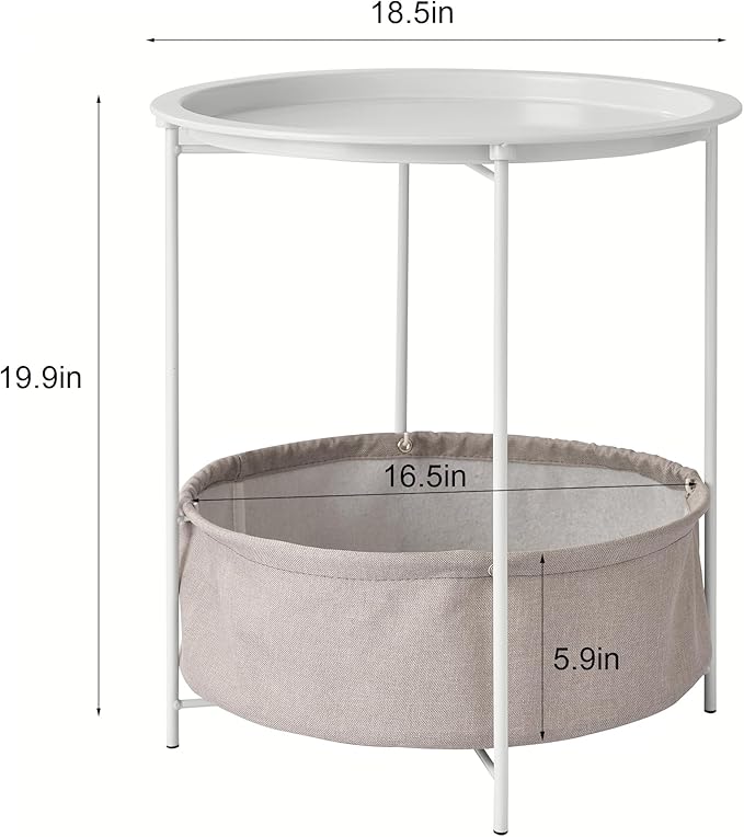 VECELO Round Side/End Table - Image 3