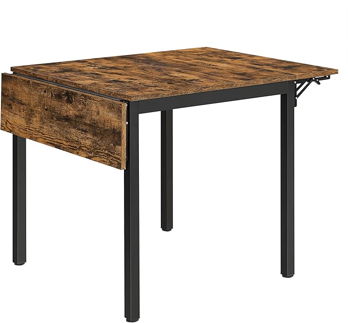 VASAGLE Folding Dining Table, Drop Leaf Extendable, by VASAGLEbySONGMICSHOME