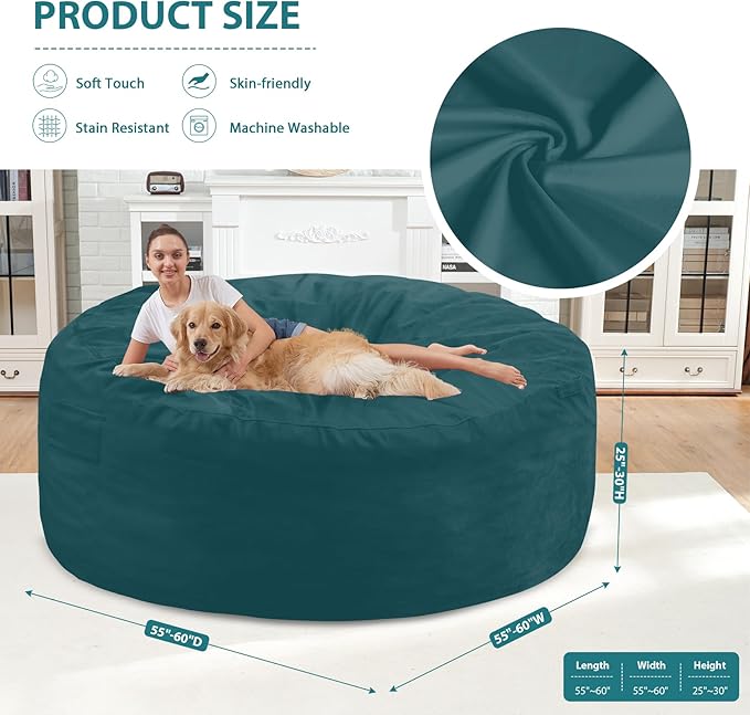 6FT Bean Bag Chair, Large Bean Bag Chairs - Image 3