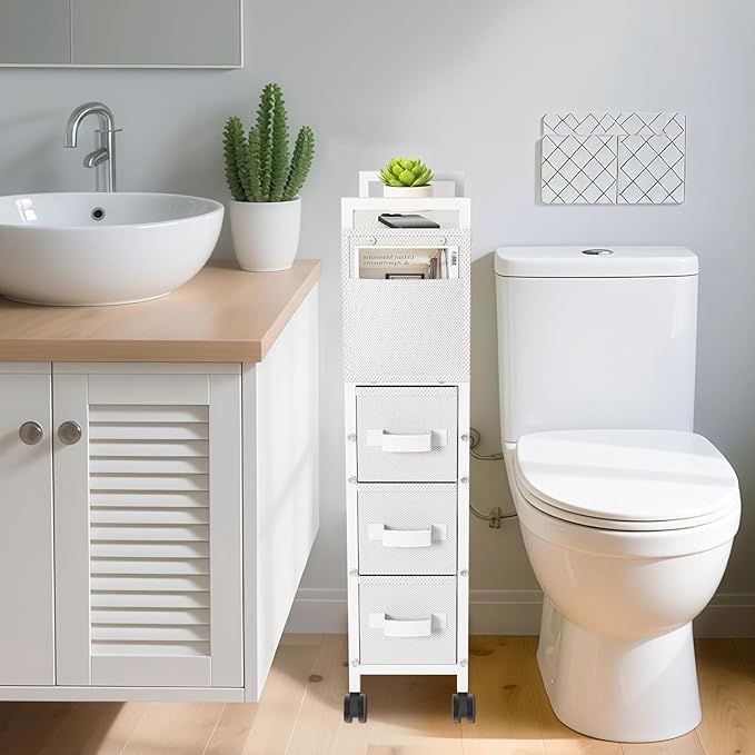3 Drawer Small Narrow Side End Table - Image 2