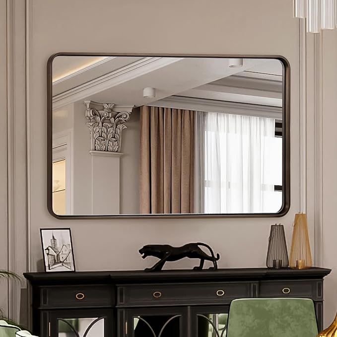 ANDY STAR Bronze Bathroom Mirror 30X40, Large Brushed Bronze Mirror - Image 8