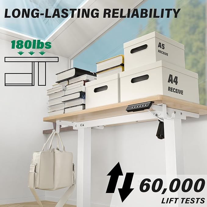 Kingant Standing Desk Height Adjustable Small Electric Stand Up Desks - Image 4