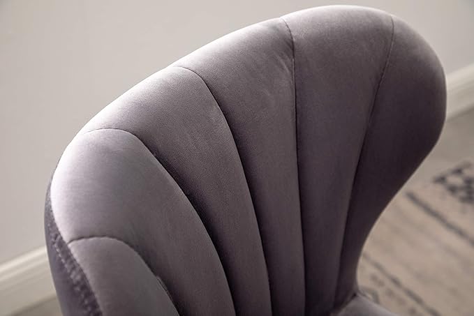 Roundhill Furniture Ellston Velvet Adjustable Swivel Barstools in Gray - Image 10