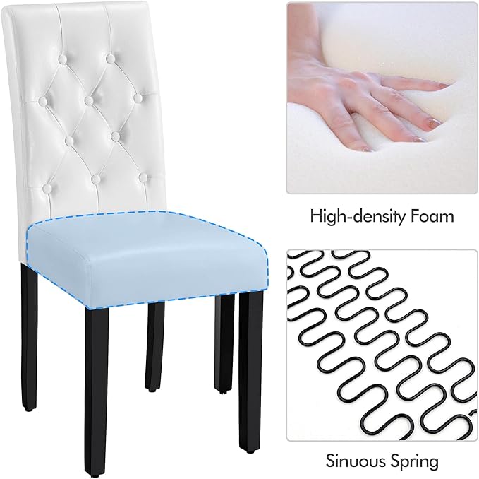 Yaheetech Dining Chairs Set of 2 Modern Style Faux Leather Dining Room Chairs - Image 8