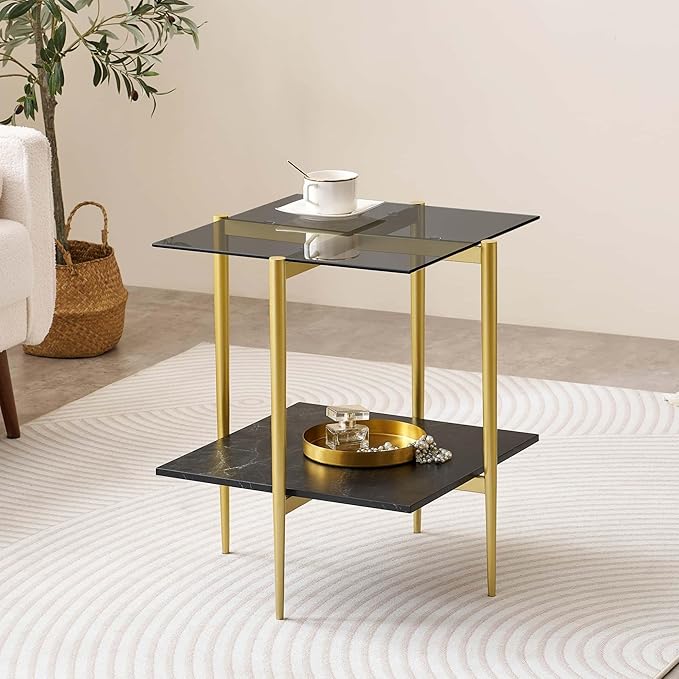 Glass End Table, Mid-Century Modern Design Sofa Table, - Image 3