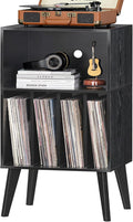 Lerliuo Record Player Stand, Mid-Century Vinyl Storage Cabinet Table by Lerliuo