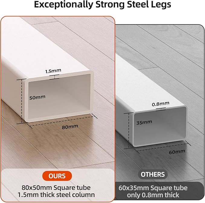 35inch Glass Standing Desk，90° Tiltable Mobile Rising Desk Height - Image 7