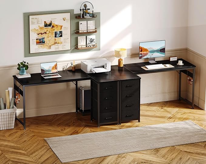 Casaottima L Shaped Desk with 4 Drawers, Reversible Kids Study Table with CPU - Image 6