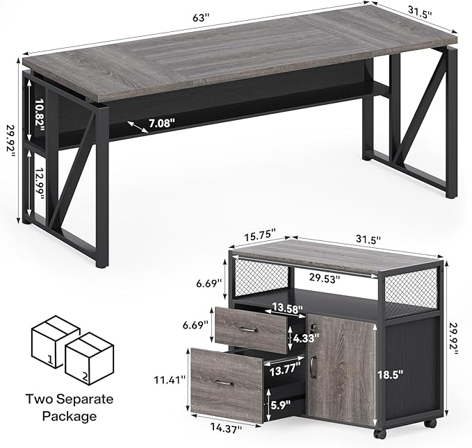 LITTLE TREE 63-Inch Office Desk - Image 3
