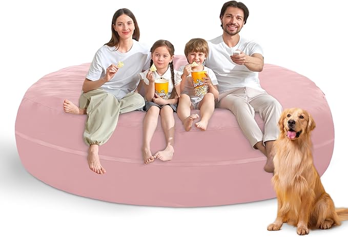 7FT Bean Bag Chair with Ultra Soft Velvet Cover Bean Bag Sofa with Memory Foam by Unknown