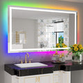 57x36 Inch RGB LED Bathroom Mirror Front Light and RGB Backlit Lighted Vanity by YEELAIT