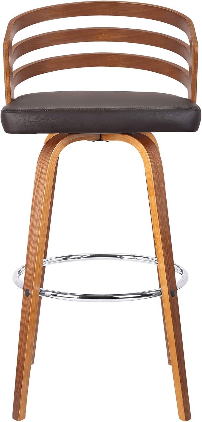 Armen Living Jayden Mid Century Modern Swivel Bar Stool - Image 4