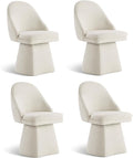 Swivel Dining Chairs Modern Desk Chair Upholstered Linen Fabric Side Chair by Kislot