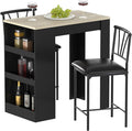 VECELO Small Bar Table and Chairs Tall Kitchen Breakfast Nook by VECELO