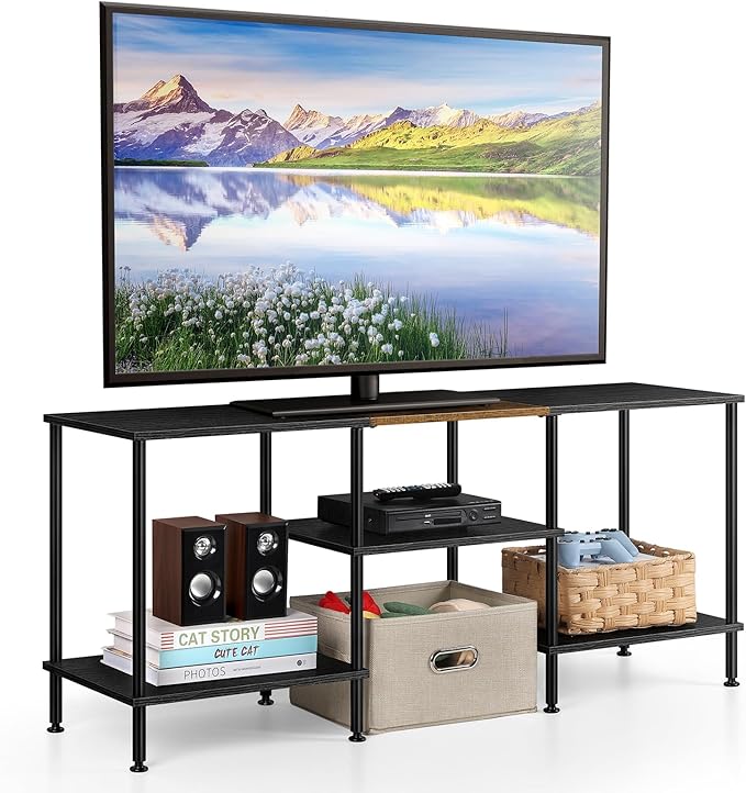50 Inch TV Stands for Living Room Black Entertainment Center - Image 7