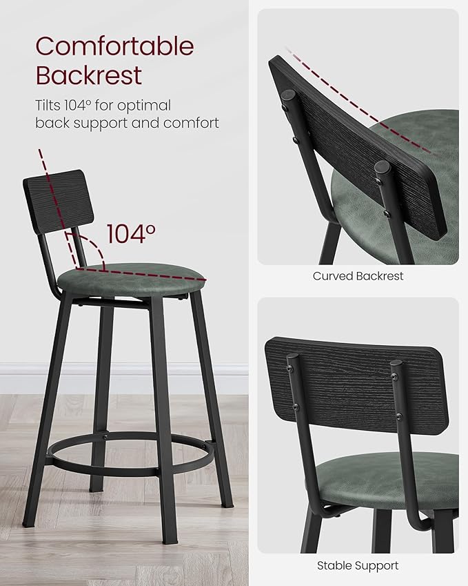 VASAGLE Bar Stools, 29.7-Inch Barstools - Image 7