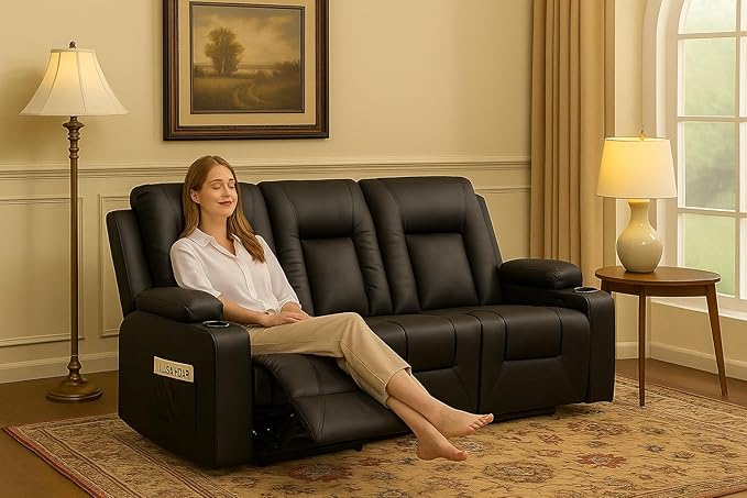 LUCKLIFE Leather Recliner Sofa Set - Image 2