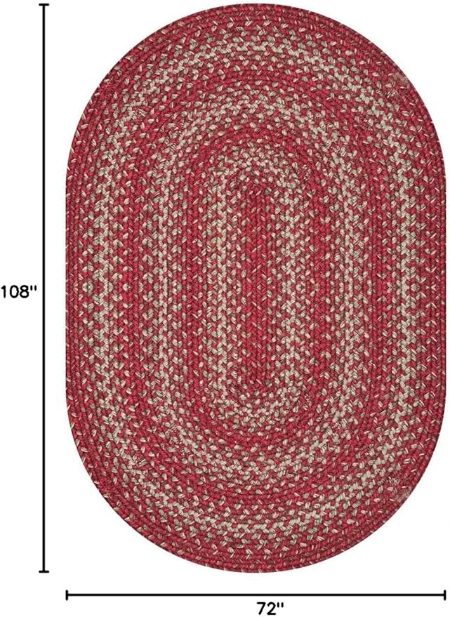Homespice Apple Pie Jute Red 6x9' Oval Braided Rugs - Image 2