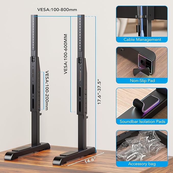 AX WABER Universal TV Stand, Table Top TV Stand Base Replacement - Image 6
