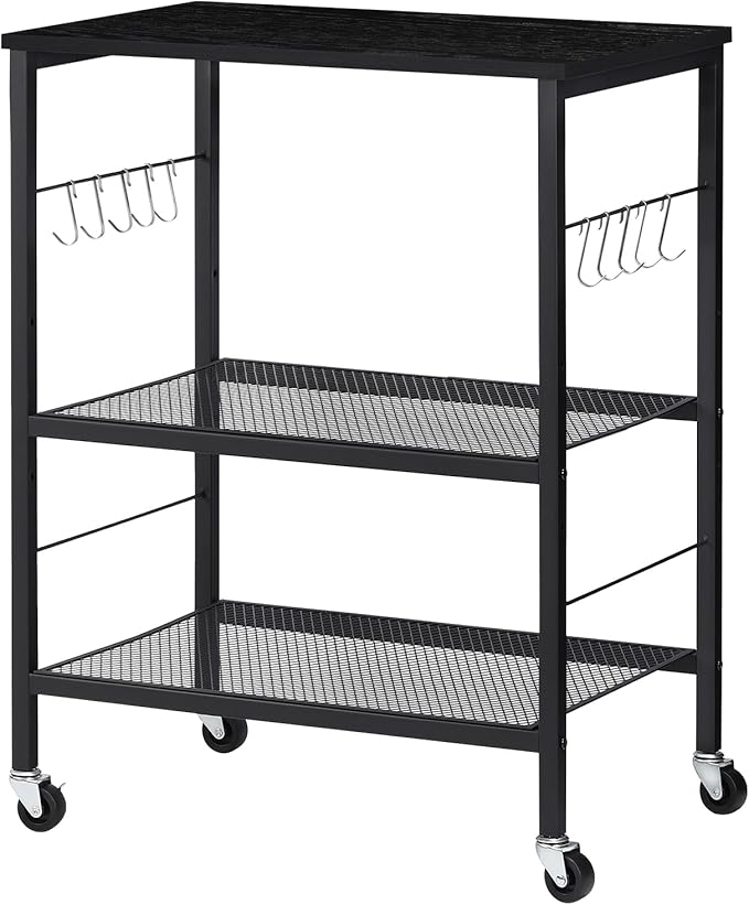LIANTRAL Rolling Cart, 3-Tier Utility Microwave Bar Coffee Cart Kitchen Storage by LIANTRAL
