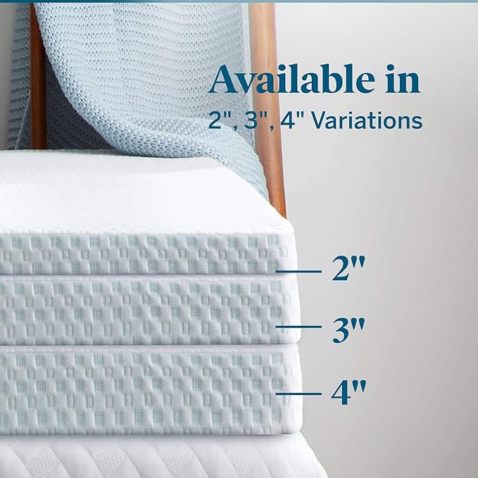 LUCID 2 Inch Lavender Infused Memory Foam Mattress Topper and LUCID Zippered - Image 5