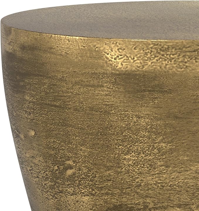 SIMPLIHOME Cavan Metal Side Table in Antique Brass, 16.5" Round, 17.75" H - Image 8