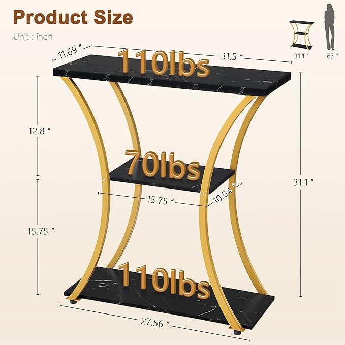 Hoctieon 3 Tier Console Table - Image 2