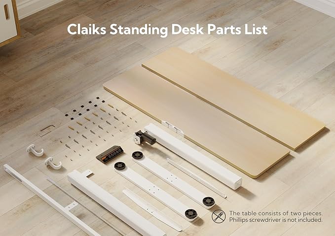 Claiks Electric Standing Desk, Adjustable Height Stand up Desk, 63x24 Inches - Image 8