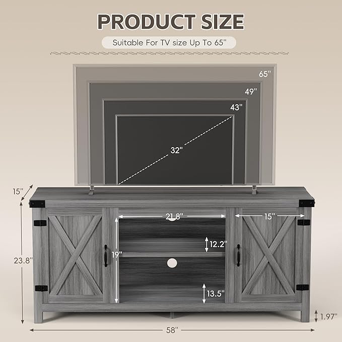 YESHOMY Modern Farmhouse TV Stand - Image 2