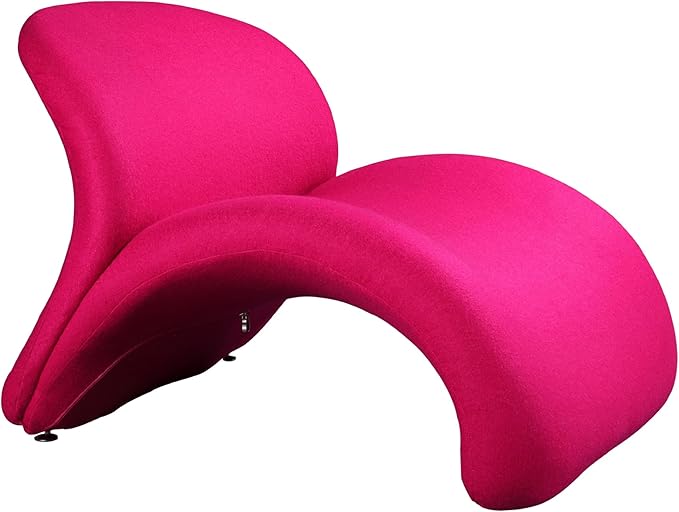 Manhattan Comfort Rosebud Fuchsia Wool Blend Accent Chair - Image 4