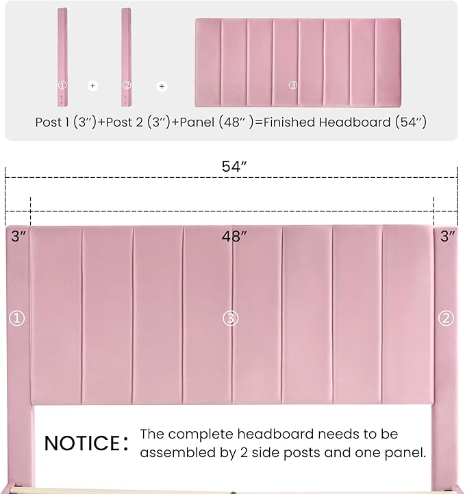 SHA CERLIN Full Bed Frame/Velvet Upholstered Platform Bed Frame - Image 7