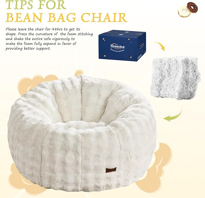 Hobestluk Bean Bag Chair Oversized Bean Bag Chair - Image 6